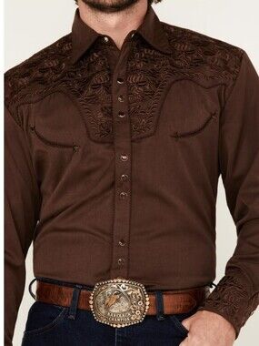 👢✨️SKULLY GUNFIGHTER Western Snap Shirt Pearl Snap Cowboy Rodeo Vintage Sz M ⭐️